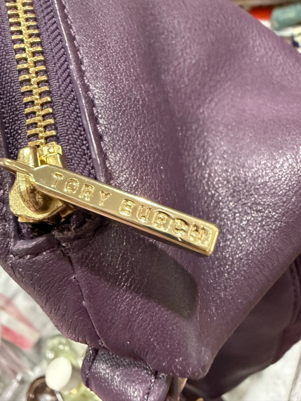 Tory Burch Natalie Satchel. 14”x 5 1/2 x 11 1/2”. Pristine Condition. Wine Color - Picture 6 of 11